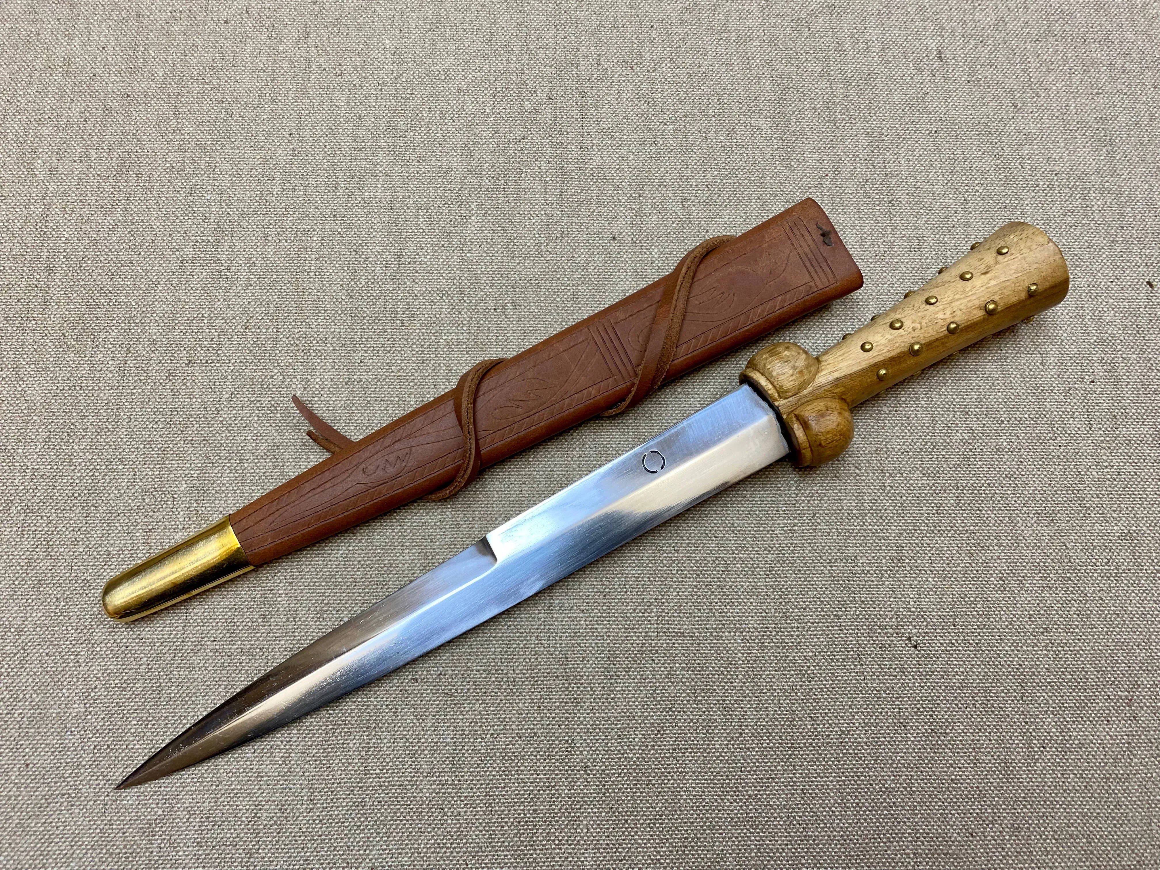 Studded medieval bollock dagger 14thC-15thC