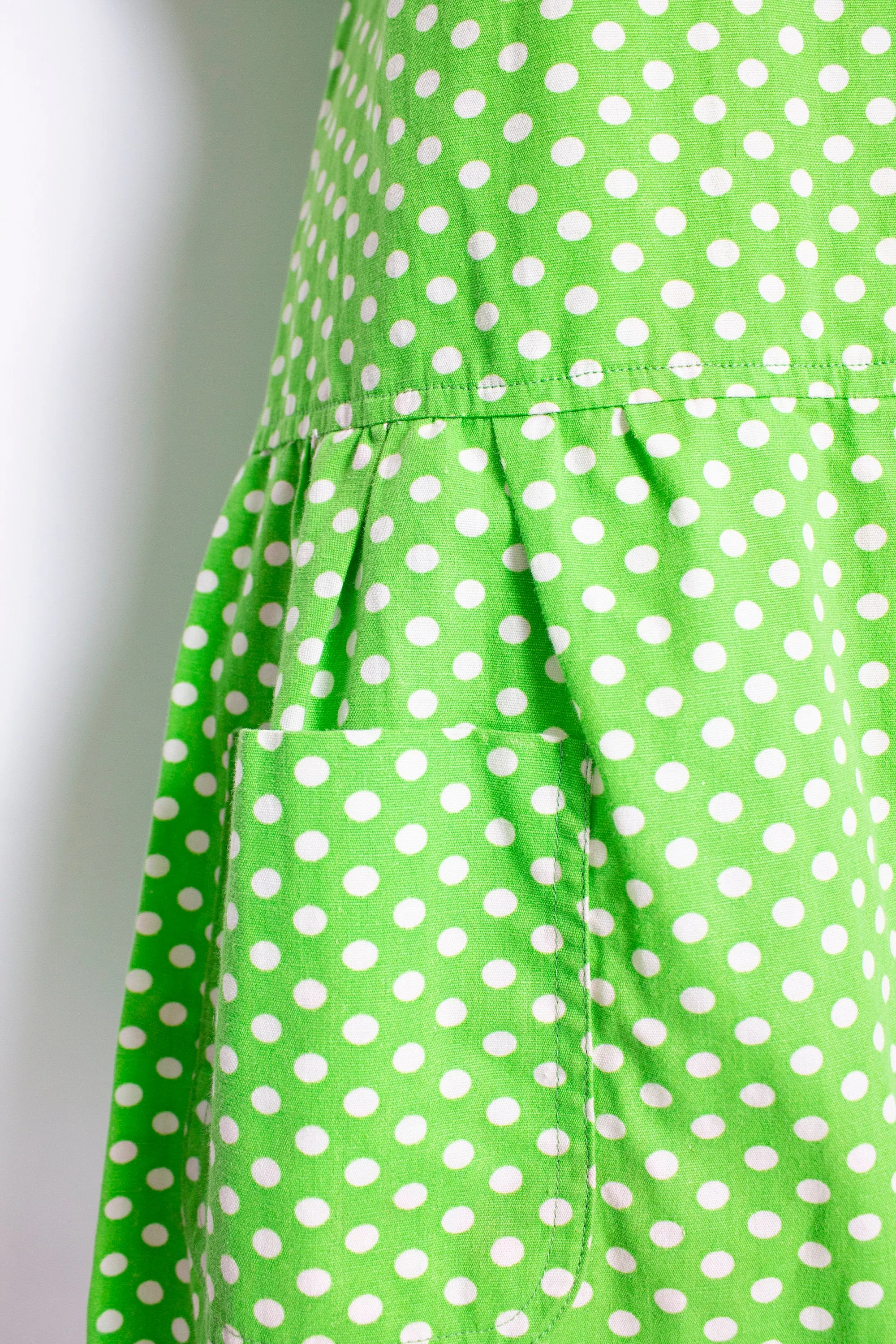 Vintage 1960s Romper Lime Green Polka Dot Mod Skort Playsuit 60s Medium M