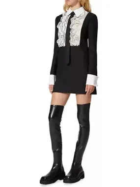 Women’s Crepe Couture Ruffled Mini Dress